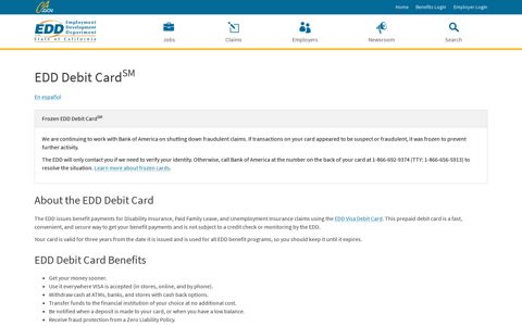 EDD Debit Card | California EDD - CA.gov