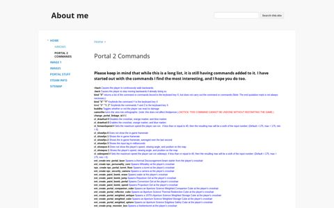 Portal 2 Commands - About me - Google Sites