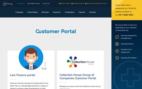 Customer Portal - Collection House