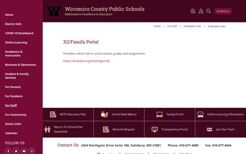 X2/Family Portal - Wicomico County Public Schools