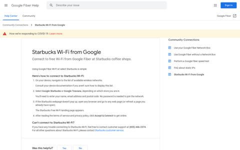 Starbucks Wi-Fi from Google - Google Fiber Help