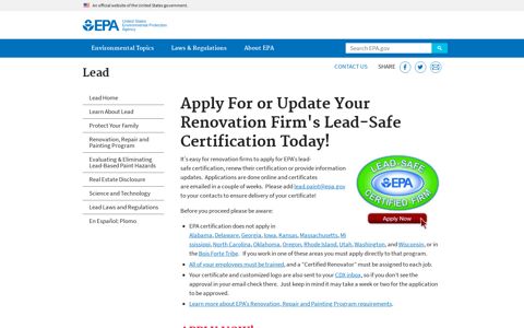 Apply For or Update Your Renovation Firm's Lead-Safe ...