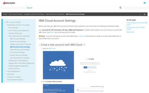 IBM Cloud Account Settings - Jamcracker Inc.