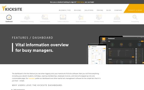 Dashboard - Kicksite Membership Management Software