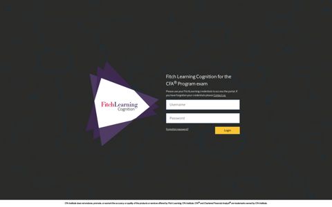 Fitch Learning Cognition for the CFA ® Program exam