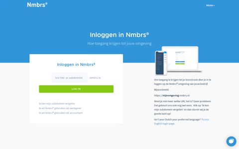 Nmbrs® | Problemen met inloggen? | Nmbrs.nl