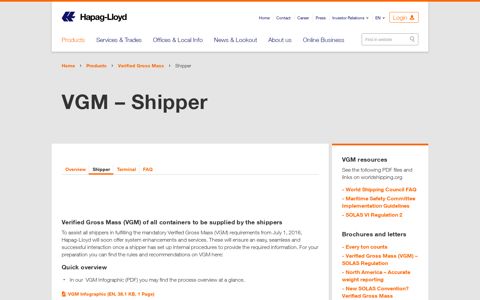 VGM - Shipper - Hapag-Lloyd