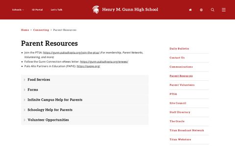 Parent Resources - Henry M. Gunn High School