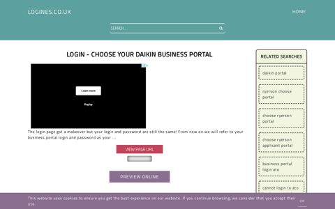 Login - Choose your Daikin Business portal - General ...