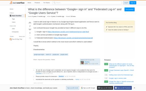 What is the difference between "Google+ sign in" and ...