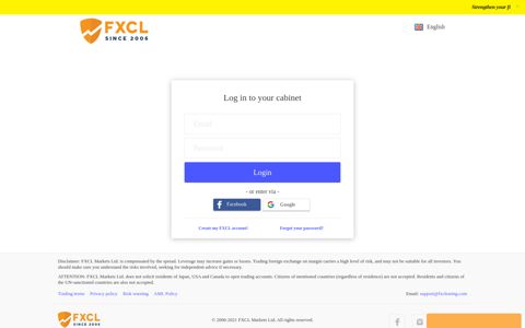 Login to your cabinet - FXCL