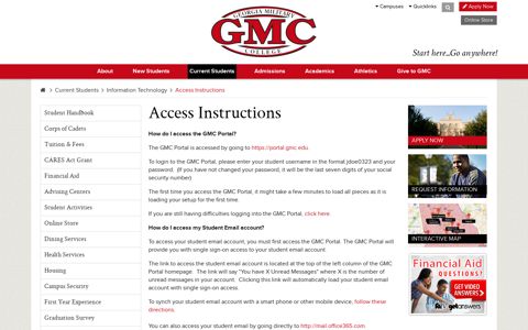 Access Instructions - Georgia Military College
