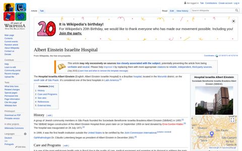 Albert Einstein Israelite Hospital - Wikipedia