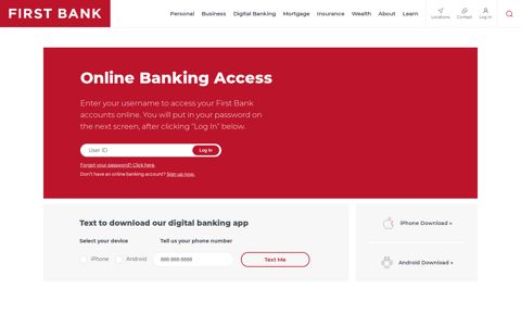 Online Banking Access | First Bank