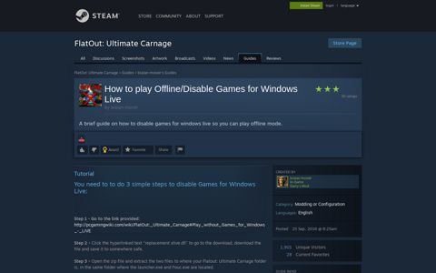 Guide :: How to play Offline/Disable ... - Steam Community