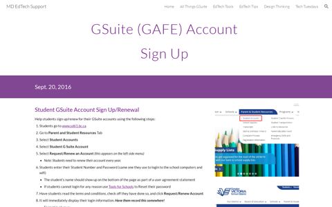 MD EdTech Support - GAFE Account Sign Up - Google Sites