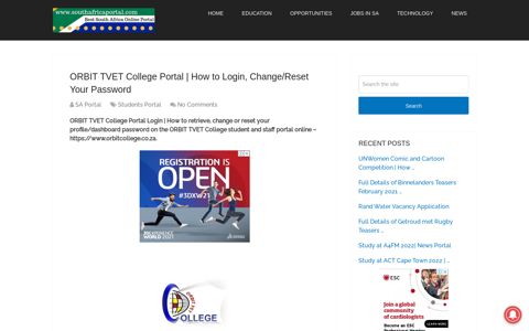 ORBIT TVET College Portal | How to Login, Change/Reset ...