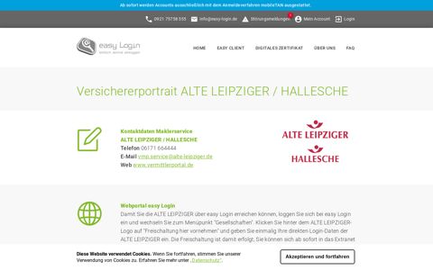 Versichererportrait ALTE LEIPZIGER / HALLESCHE | easy Login