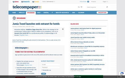 Jumia Travel launches web extranet for hotels - Telecompaper