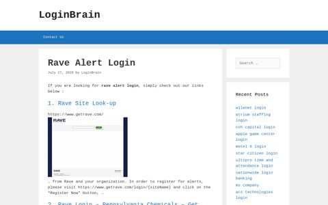 rave alert login - LoginBrain