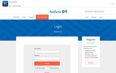 Login | Anthem BlueCross BlueShield Indiana Medicaid
