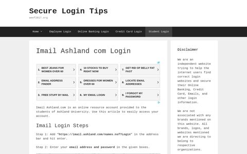 Imail Ashland com Login - Secure Login Tips