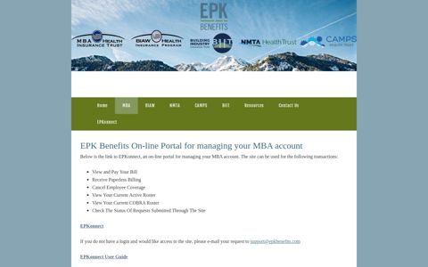 EPK Benefits On-line Portal for managing your MBA account ...