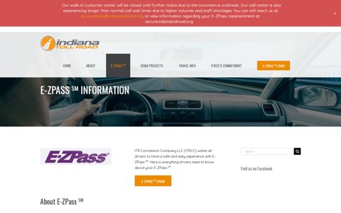 E-ZPASS SM Information - ITR Concession Co. LLC.