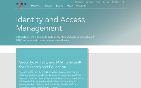 Identity and Access Management - Internet2