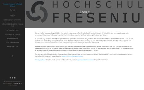 About – Fresenius University of Applied Sciences