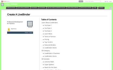 Create A LiveBinder - LiveBinder