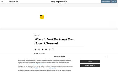 Where to Go if You Forget Your Hotmail Password - The New ...