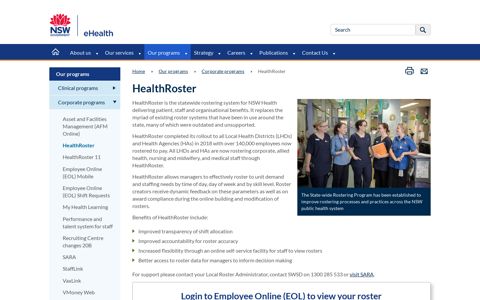 HealthRoster - eHealth NSW