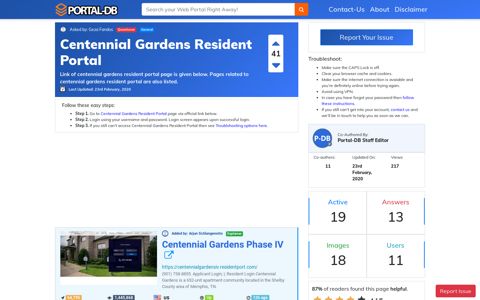 Centennial Gardens Resident Portal
