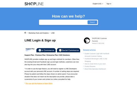 LINE Login & Sign up – SHOPLINE Help Center
