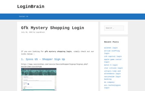 gfk mystery shopping login - LoginBrain