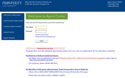 Welcome to Agent Center - Prosperity Life Insurance Group