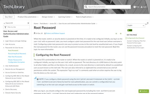 Root Password - TechLibrary - Juniper Networks