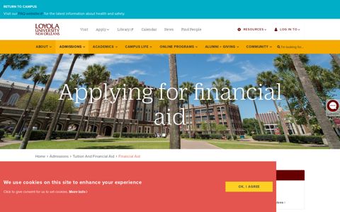 Financial Aid | Loyola University New Orleans