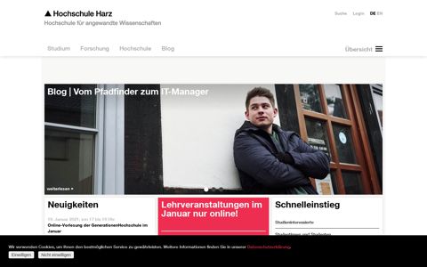 Hochschule Harz: Startseite