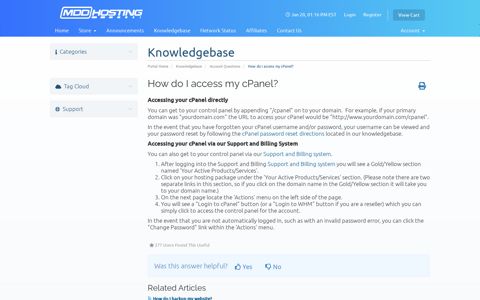 How do I access my cPanel? | Knowledgebase - MDDHosting