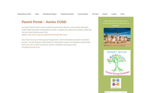 Parent Portal – Aeries CUSD - Journey School
