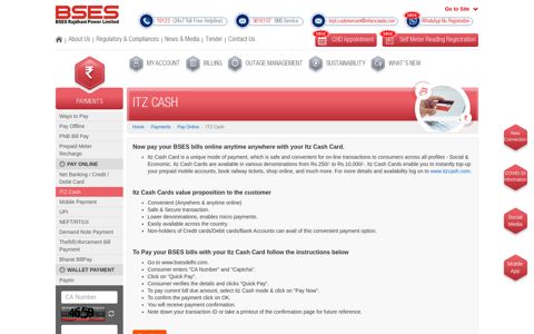 ITZ Cash - BRPL - BSES Rajdhani Power Limited