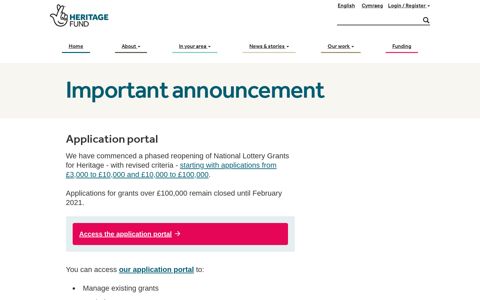 Accessing the application portal | The National Lottery ...