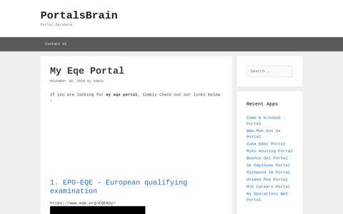 My Eqe Portal - PortalsBrain - Portal Database