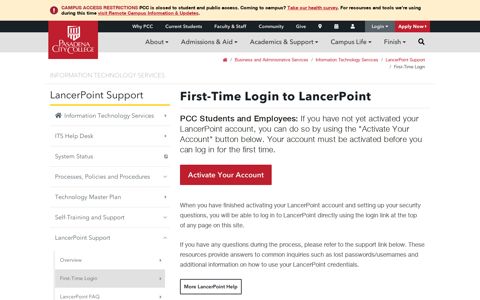 LancerPoint First-Time Login - Information Technology ...