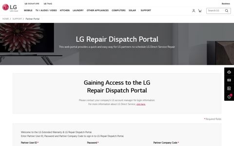 LG Repair Dispatch Portal