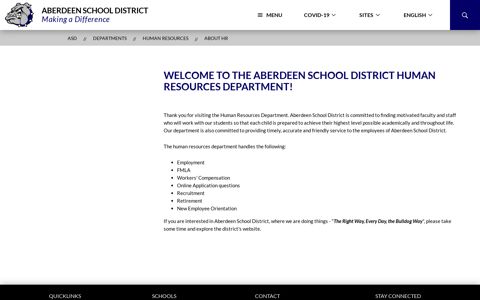 About HR - Aberdeen School District