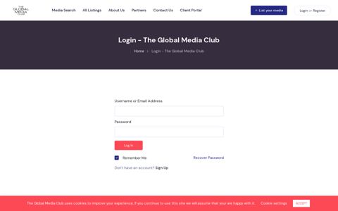 Login - The Global Media Club
