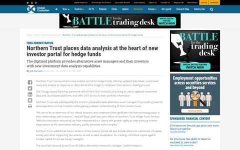 Northern Trust places data analysis at the heart of new ...